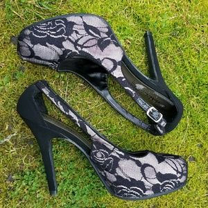 Black Lace Pumps